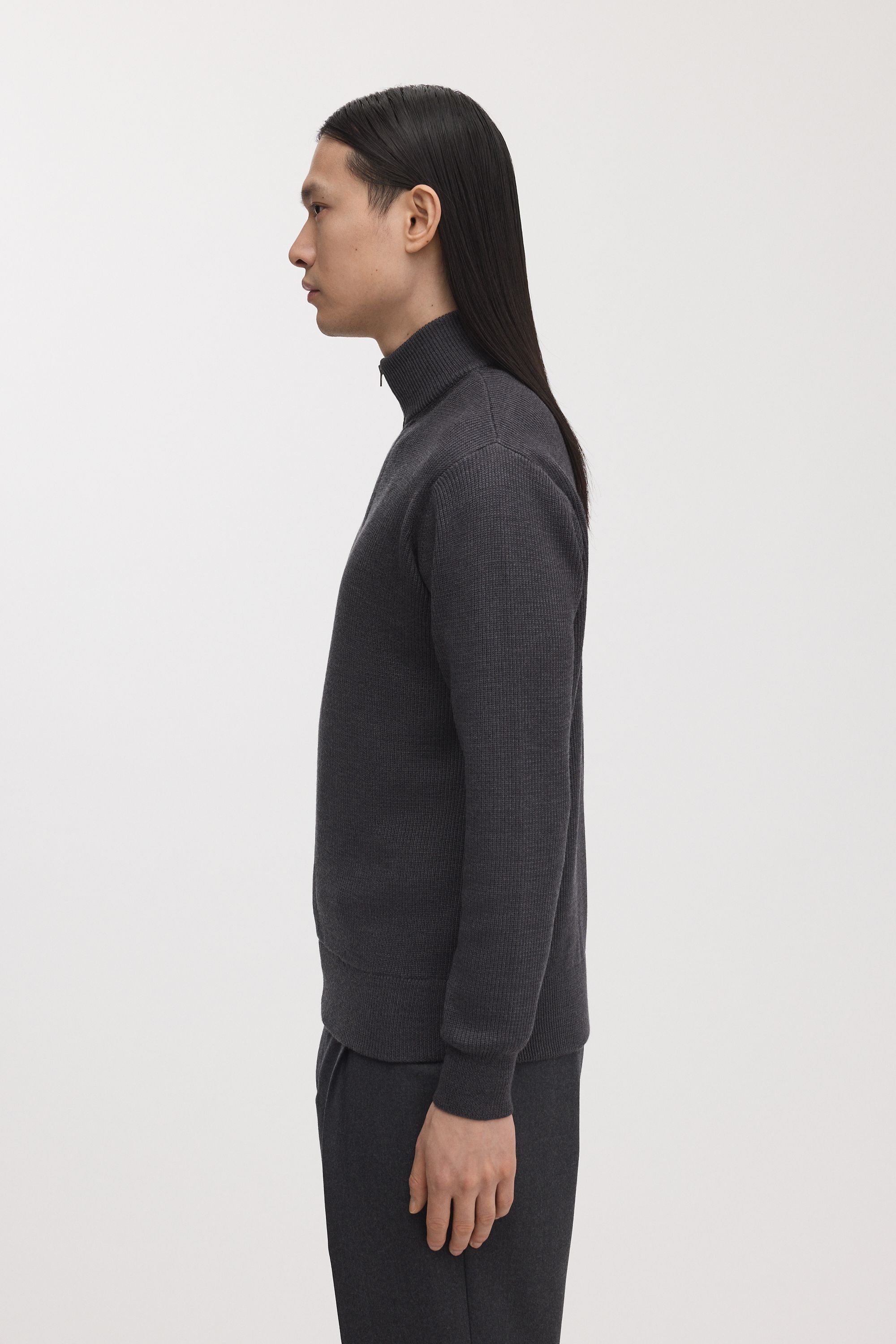 Image number 2 of The Merino Zip Cardigan