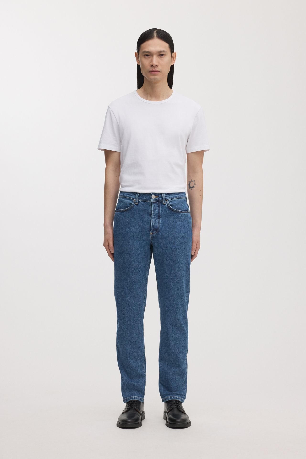 Acht Blue Washed Low Waist Slim Fit Denim Jeans