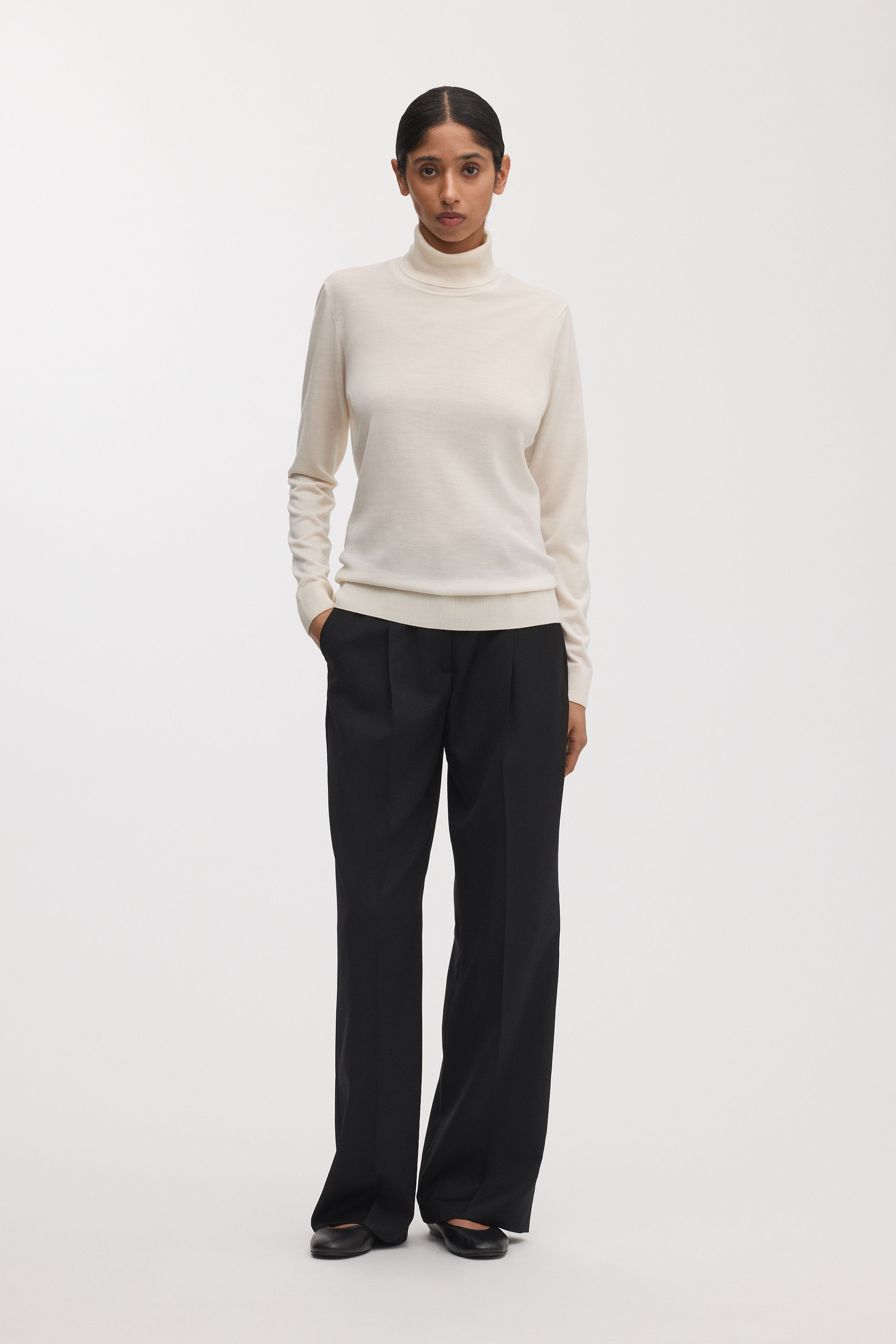 Roll Neck Merino Wool - Off White