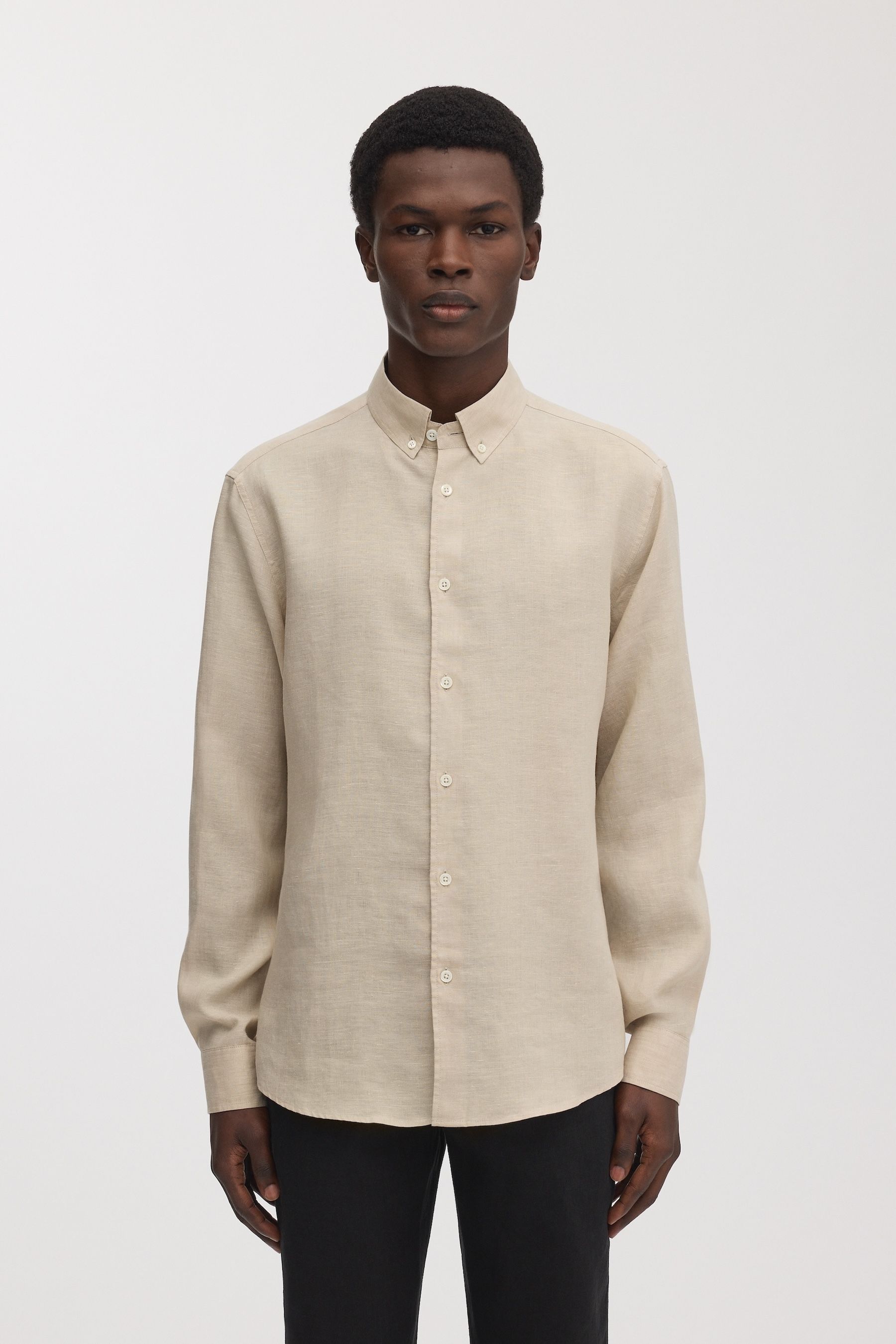 Blue Stripe Linen Shirt | Organic Linen Button Down | Asket