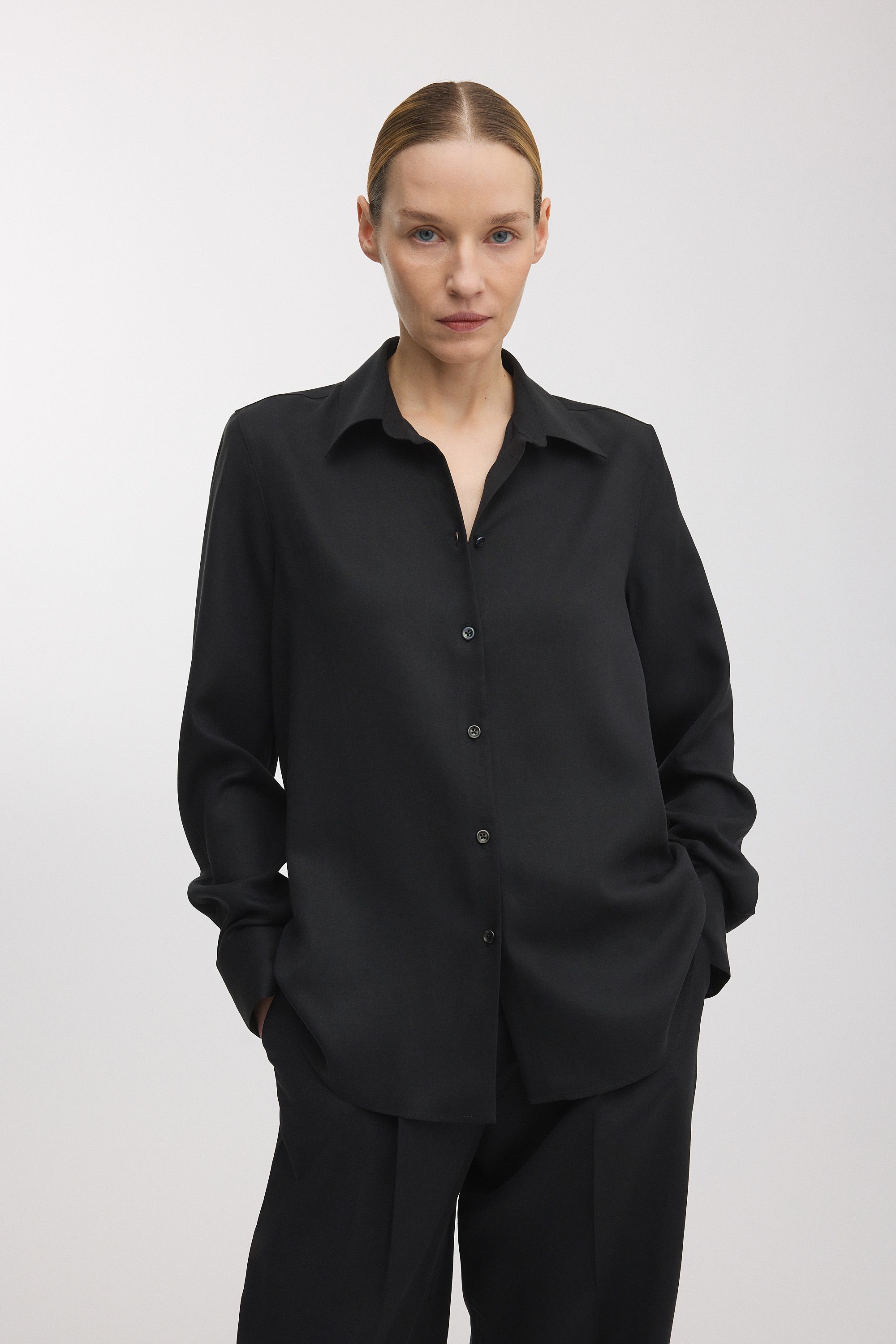 Black Lyocell Shirt | Tencell™ Lyocell | Asket