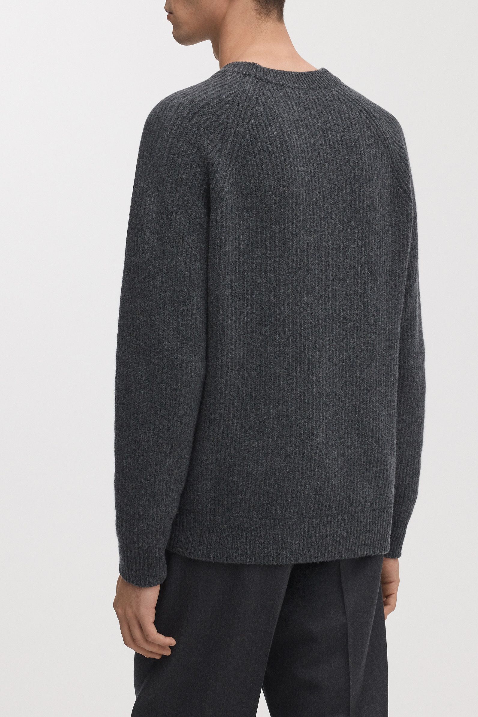 Charcoal Melange Heavy Wool Sweater | Archive | Asket
