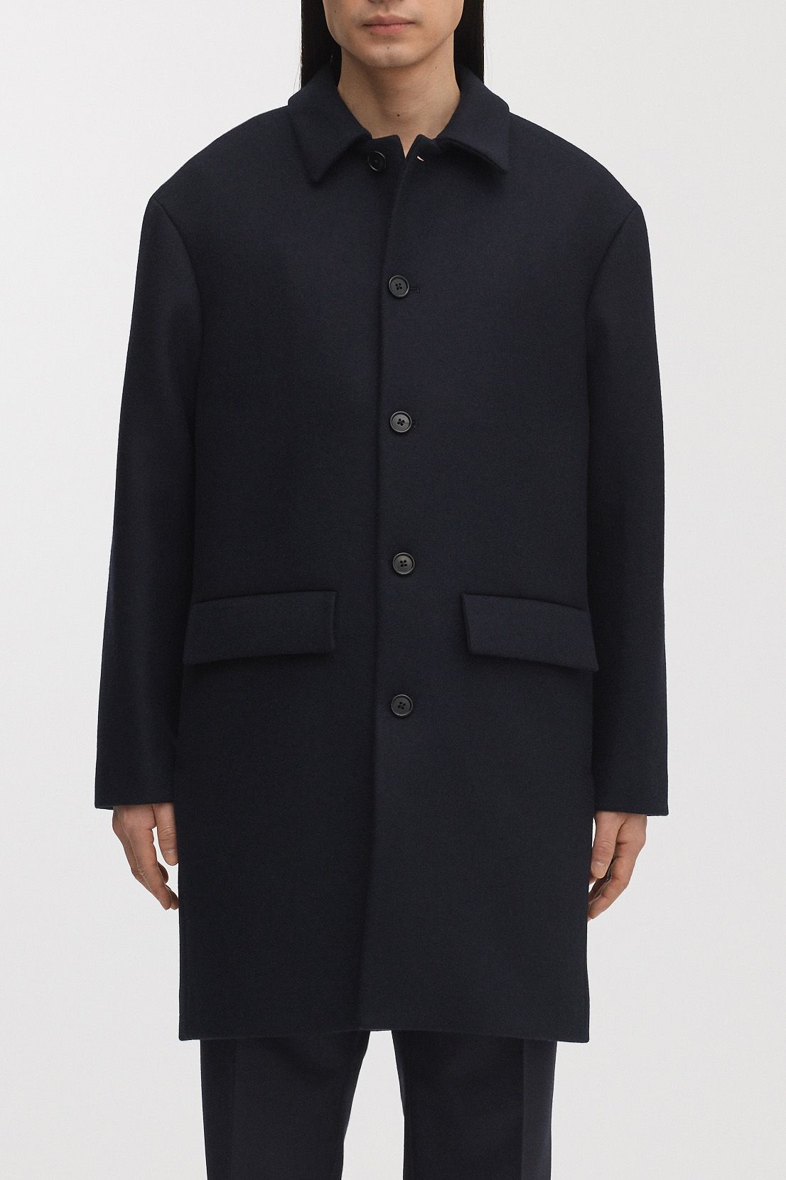 Charcoal Melange Wool Coat | Archive | Asket