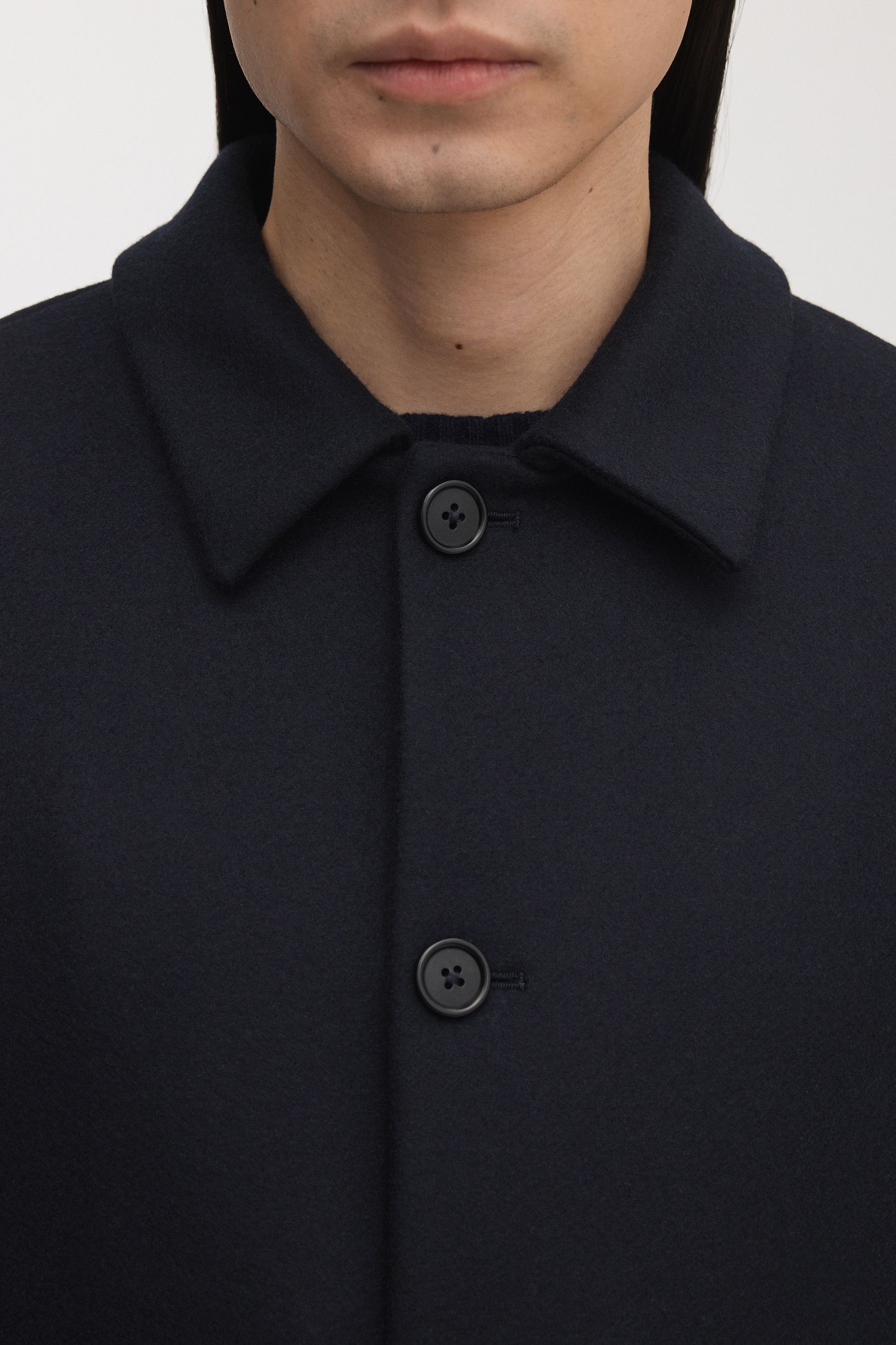 Dark Navy Wool Coat | Archive | Asket