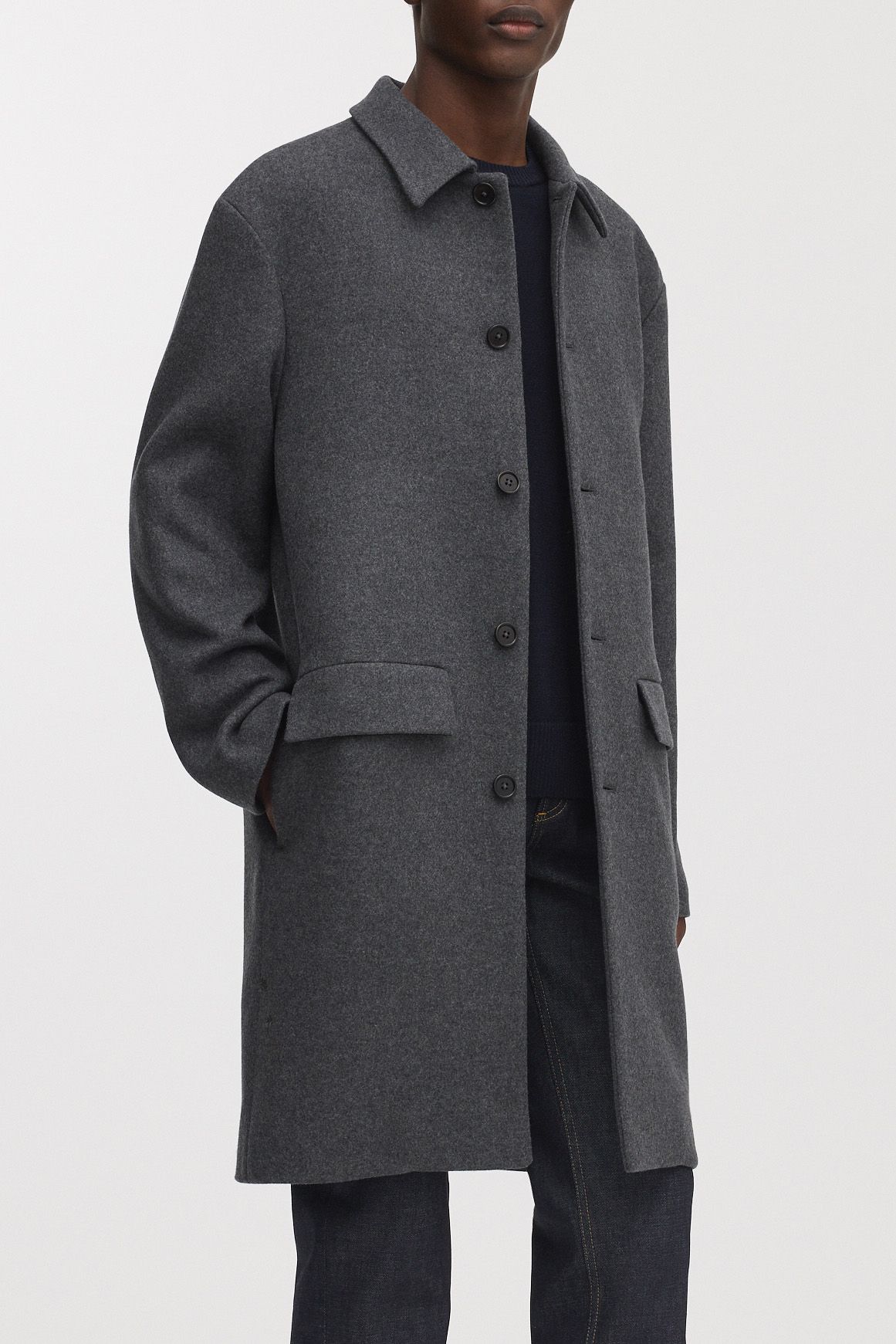 Charcoal Melange Wool Coat | Archive | Asket
