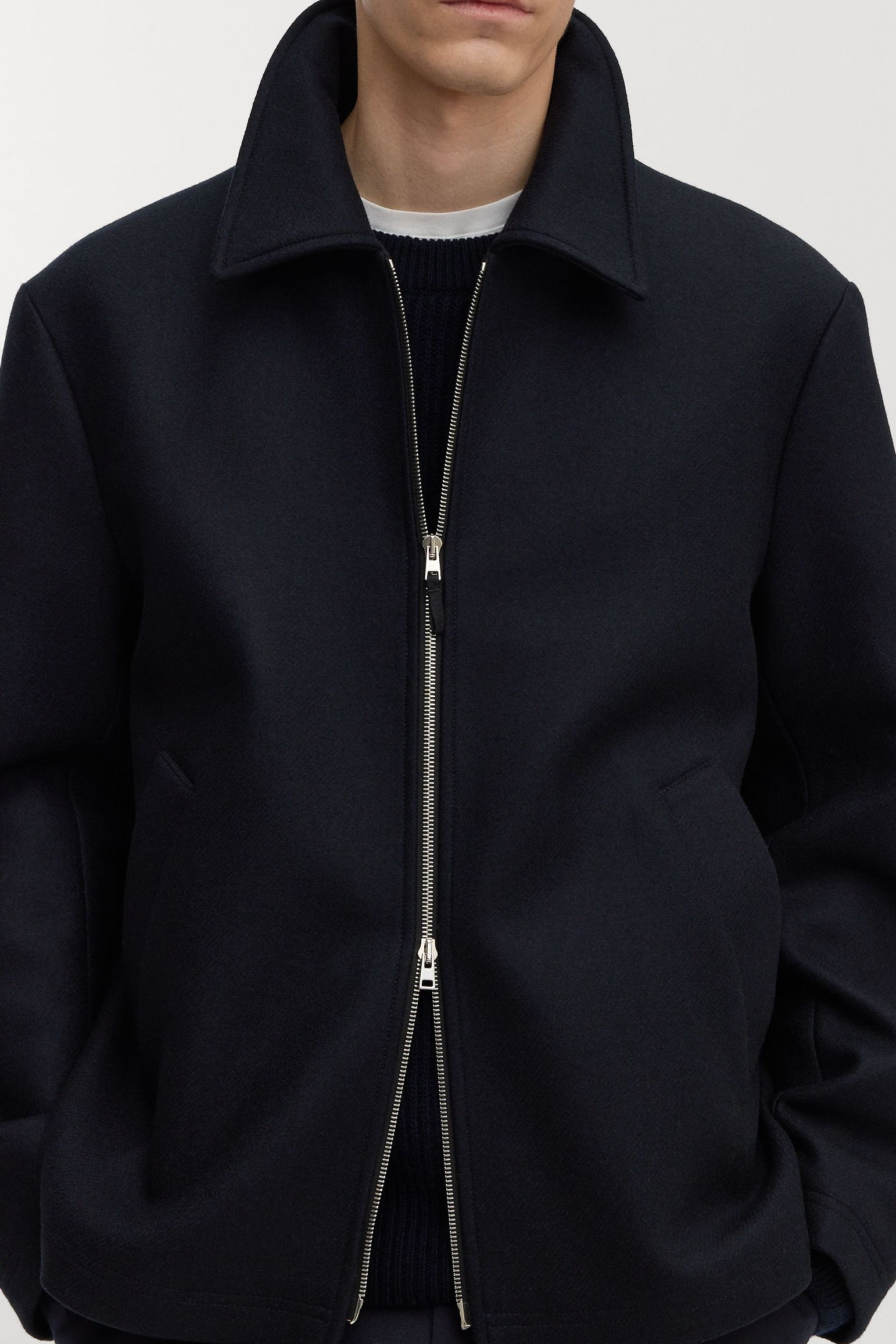 Swiss made two-way zipper by Riri for precision