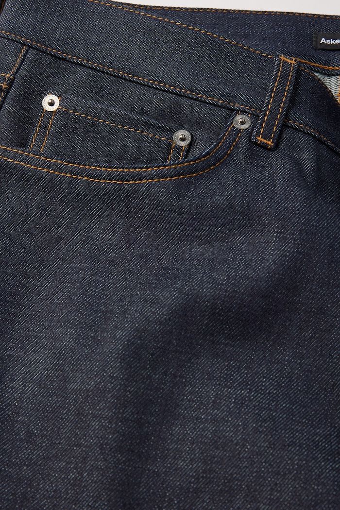 5-pocket design with custom hardware from Berning, Germany