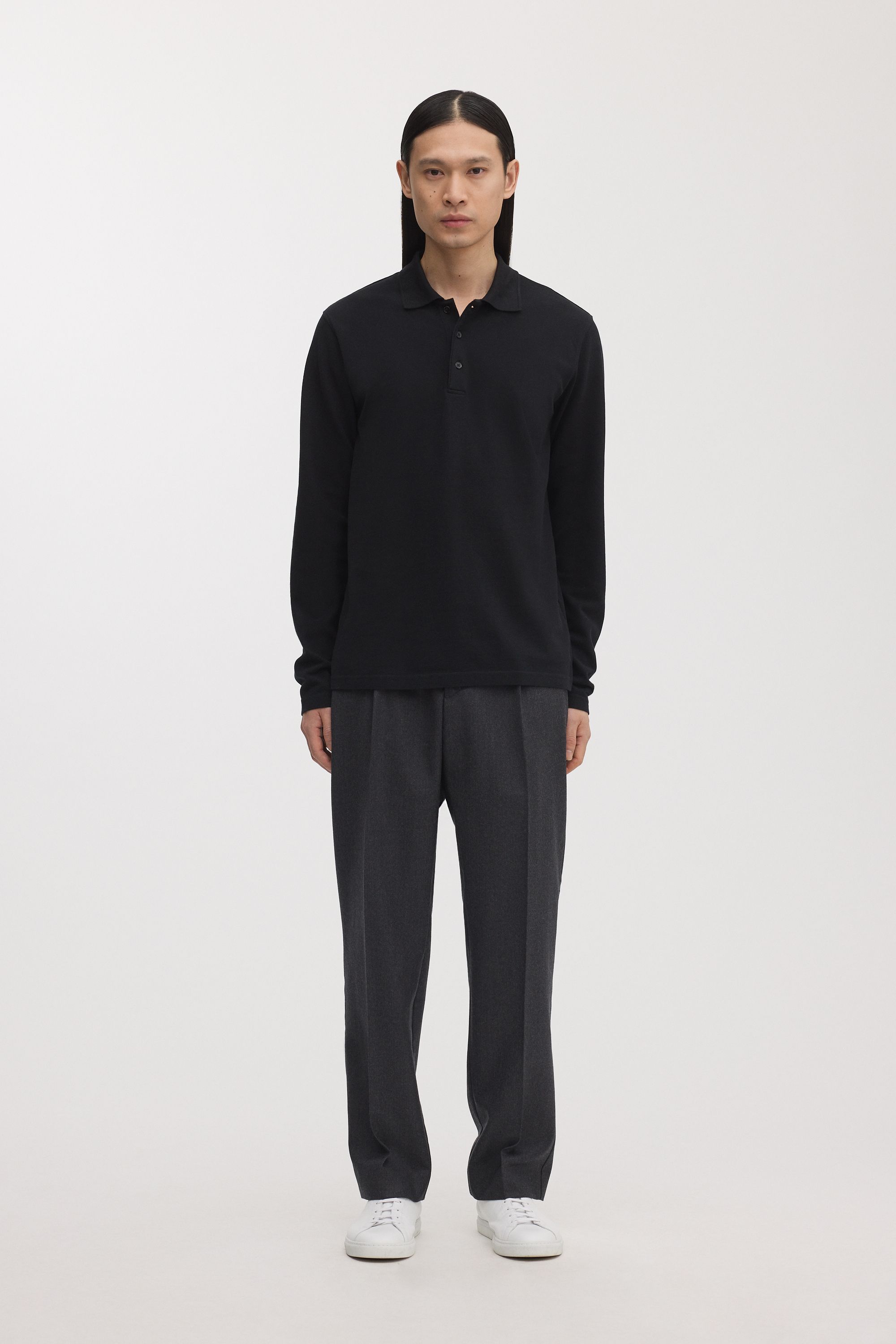 The Long Sleeve Pique Polo