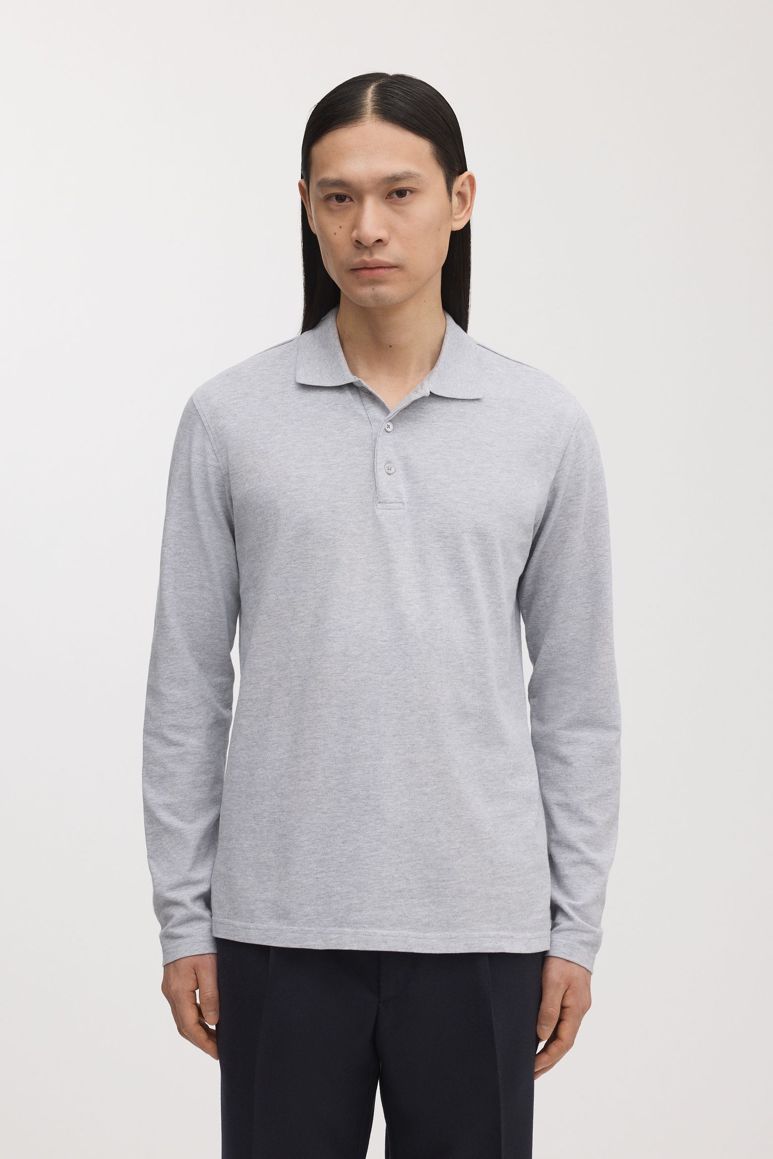 Picture of Long Sleeve Organic Cotton Polo - Men's