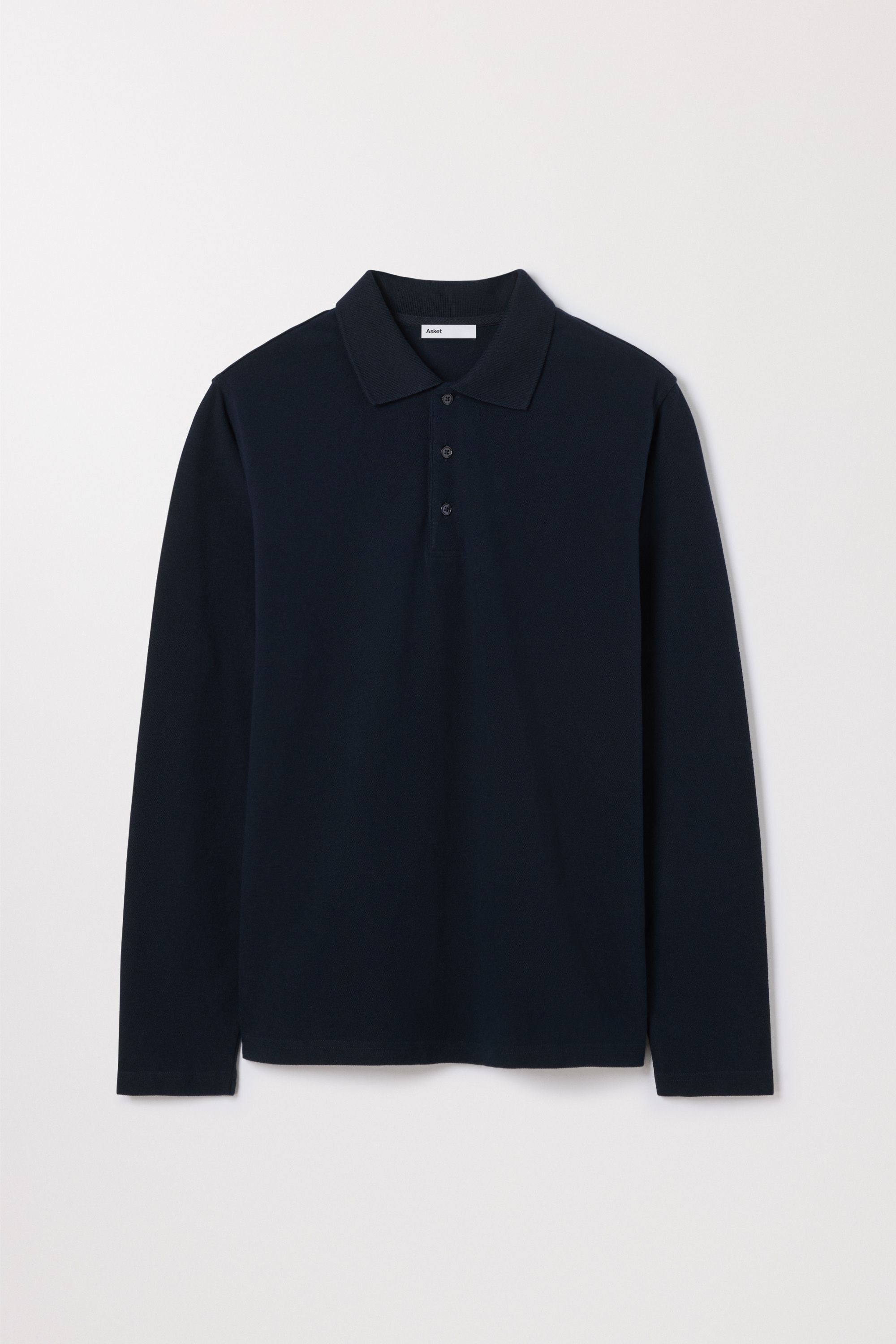 Men's Dark Navy Long Sleeve Pique Polo