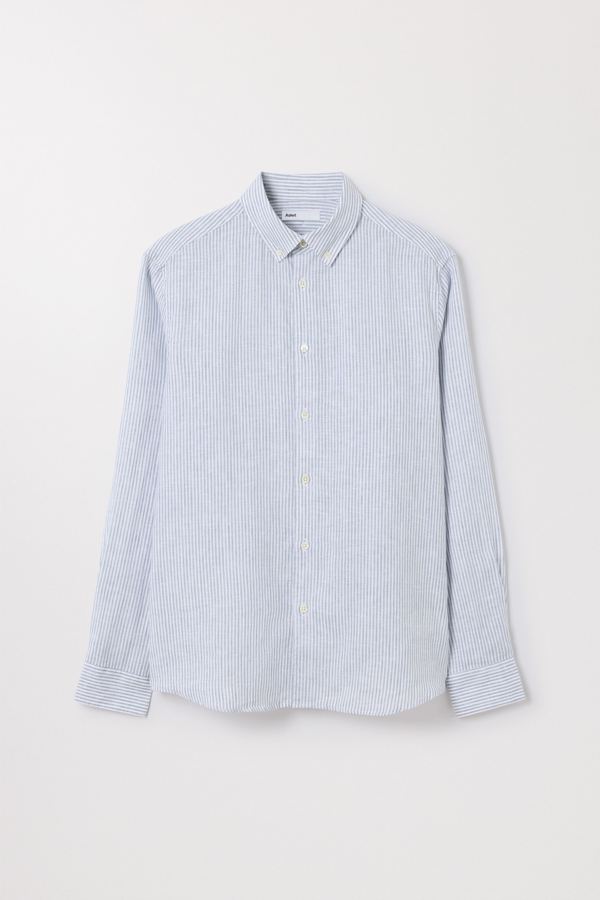 Men's Blue Stripe Linen Shirt
