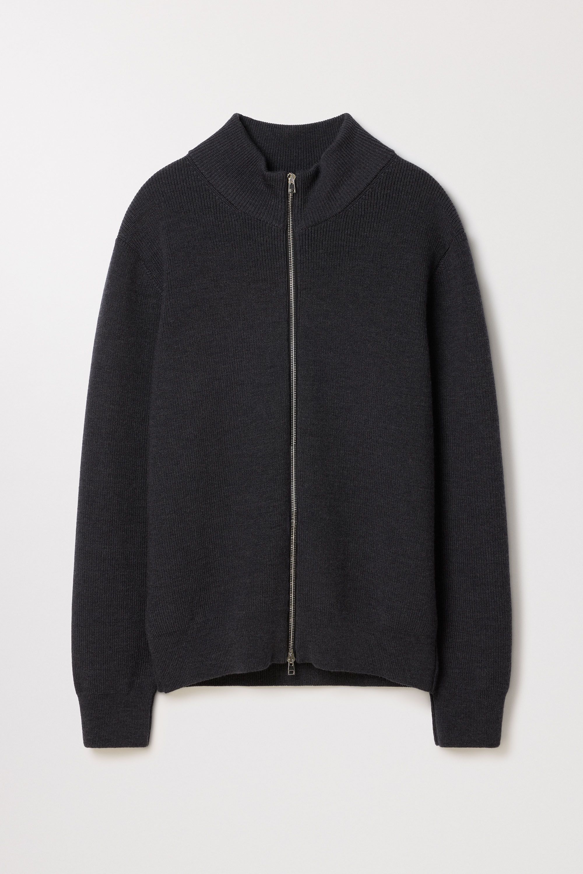 Men's Charcoal Melange Zip Cardigan