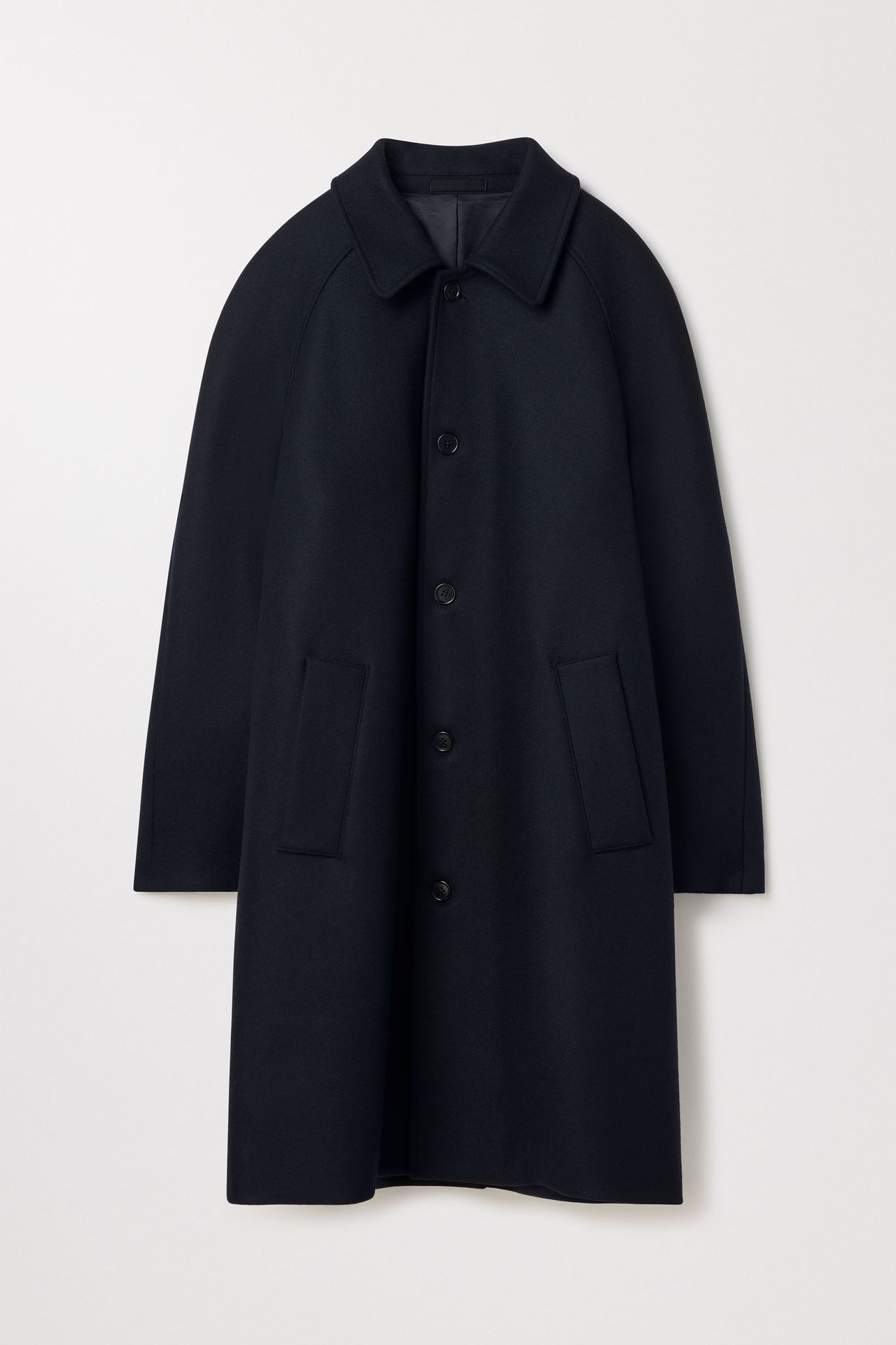 Asket Wool Coat Dark Navy - Men