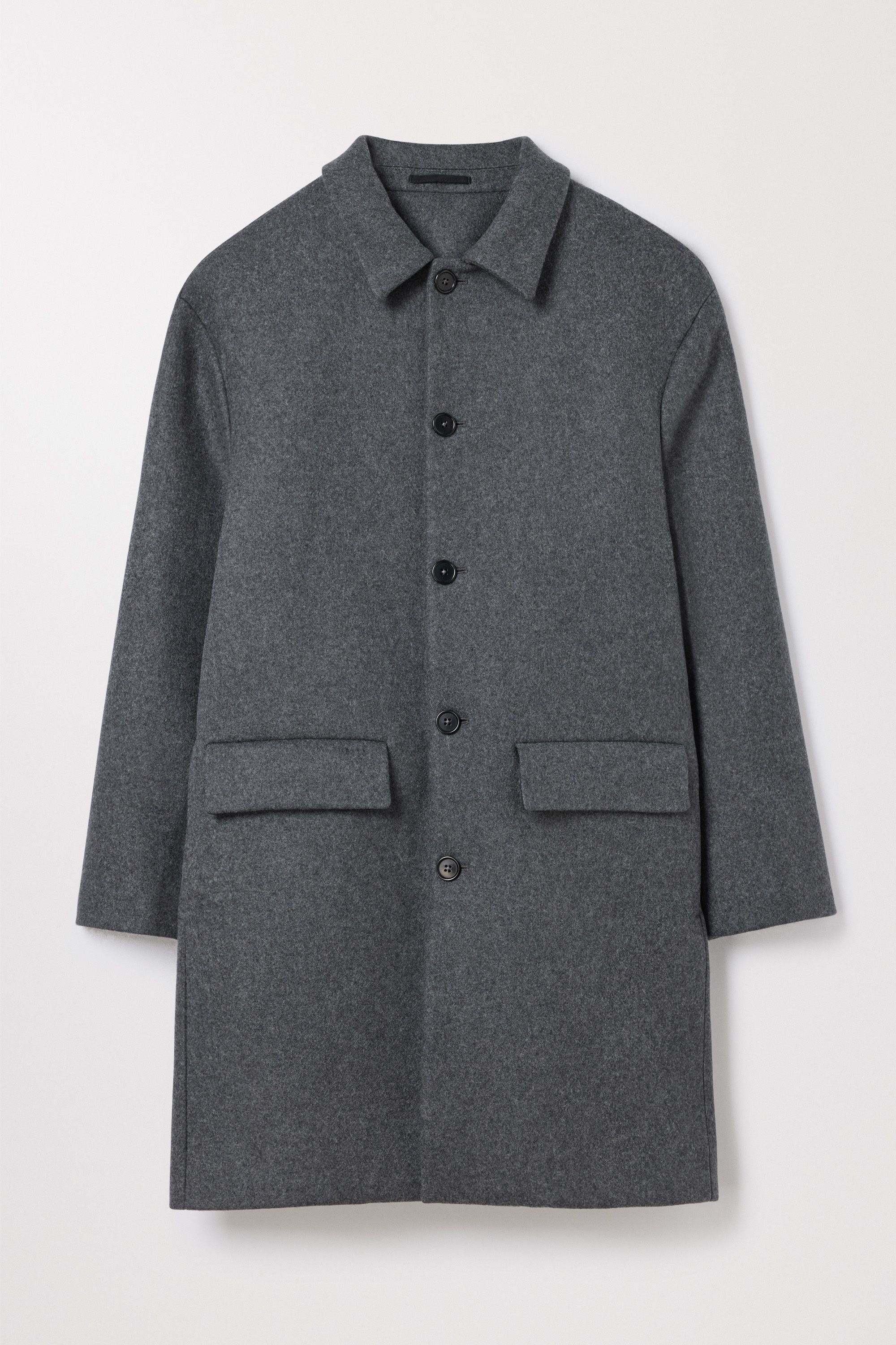 Charcoal Melange Wool Coat | Archive | Asket
