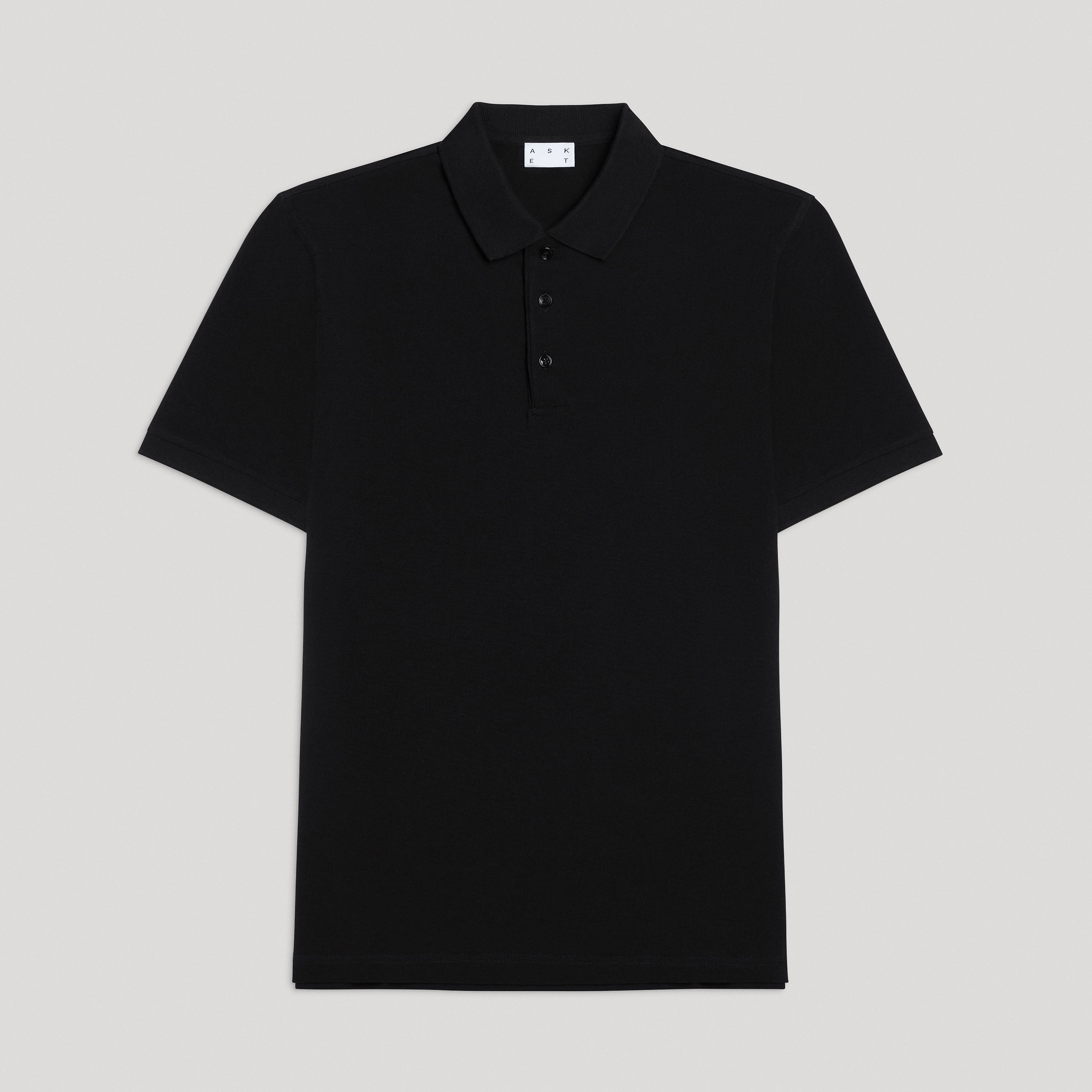 Black Pique Polo | Organic Cotton | Asket Black Pique Polo | Organic Cotton | Asket