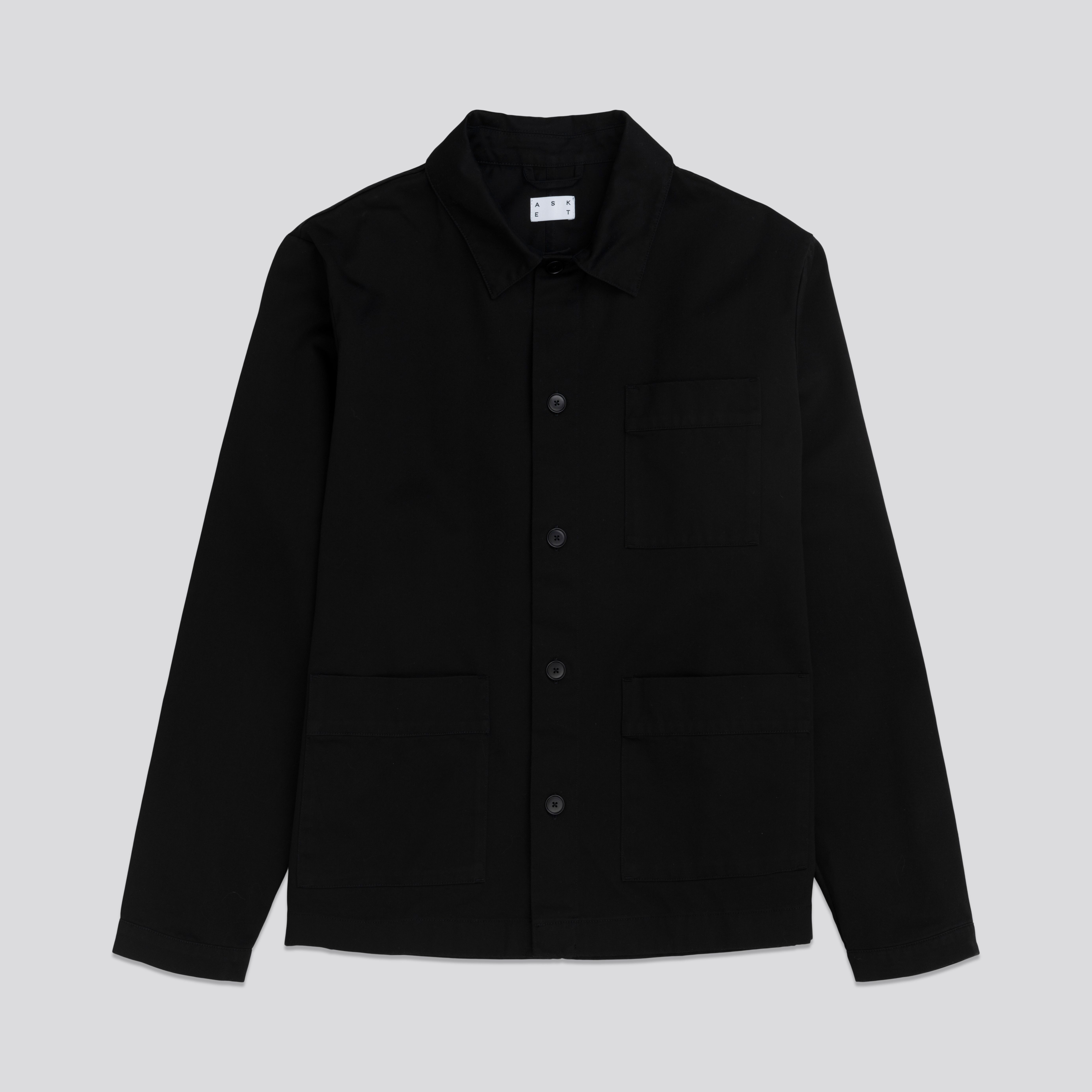 Black Overshirt | Organic Cotton Fine Twill | Asket Black Overshirt | Organic Cotton Fine Twill | Asket