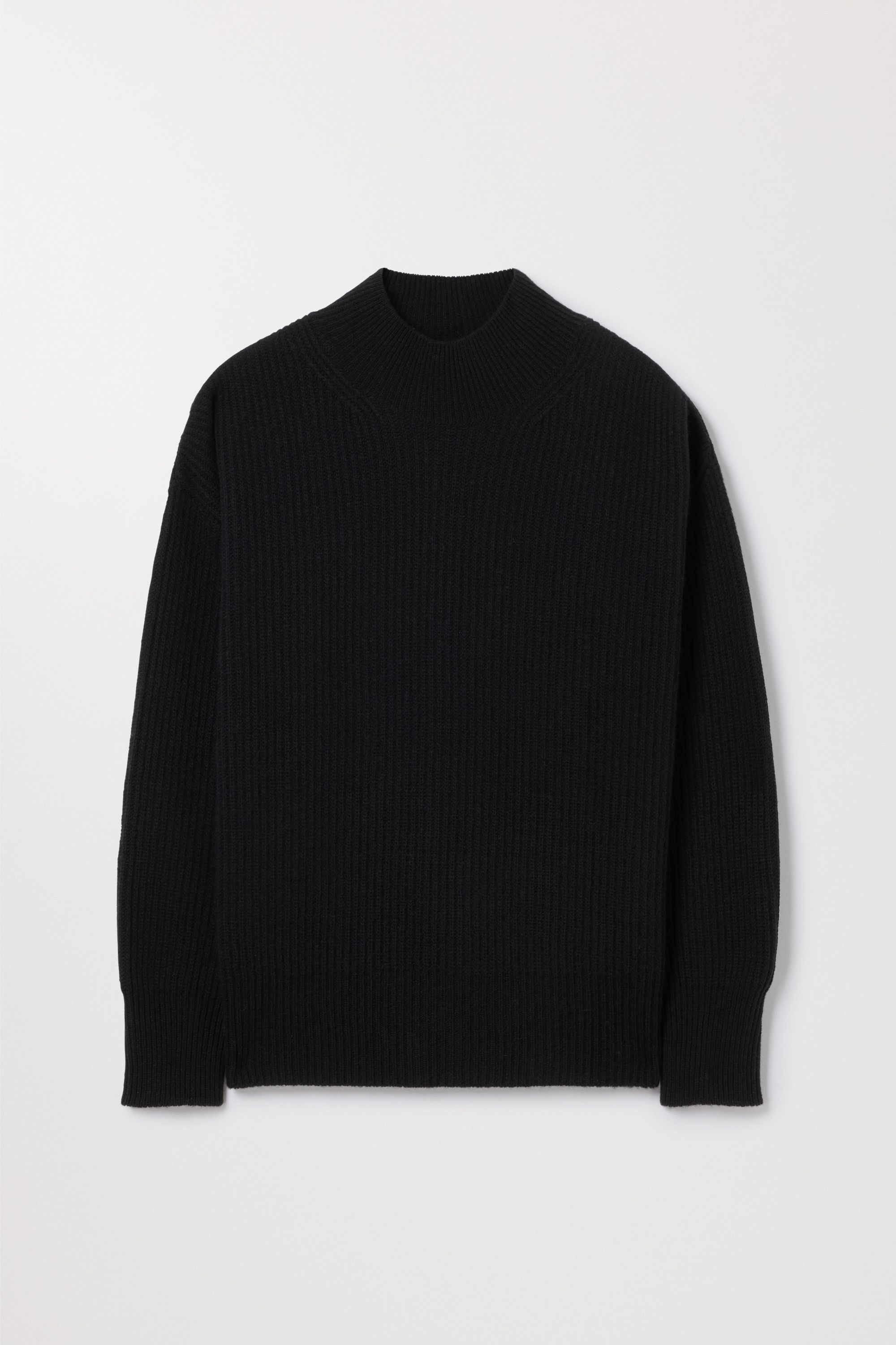 オブシディアン　OBSIDIAN WOOL MOCK NECK PULLOVER Delsie Mock Neck Black in Wool – The Row