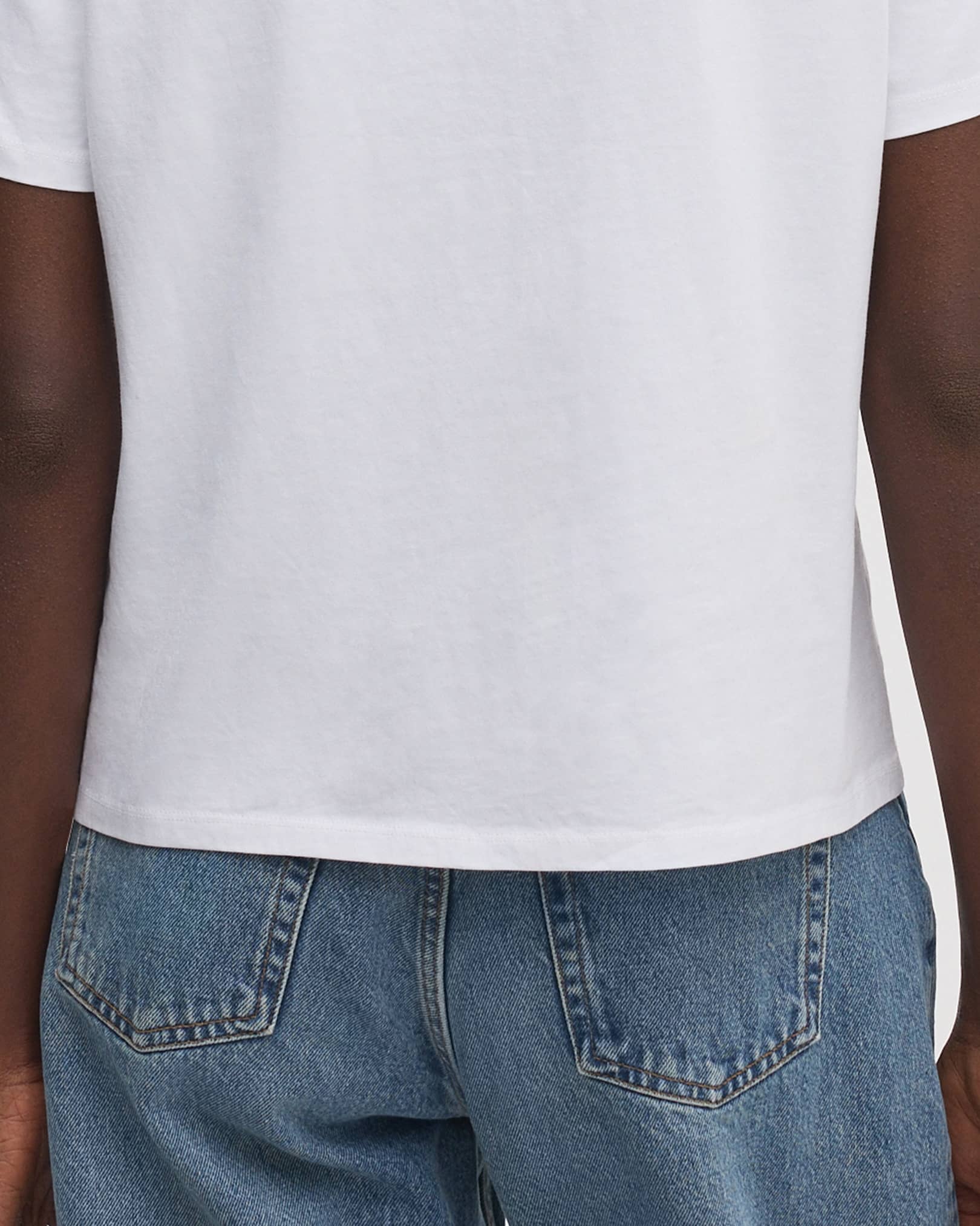 Twin needle stitched hems and neckline