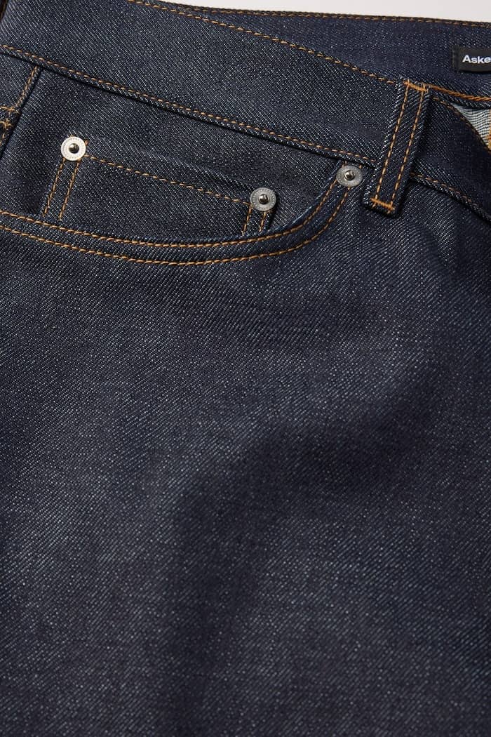 5-pocket design with custom hardware from Berning, Germany