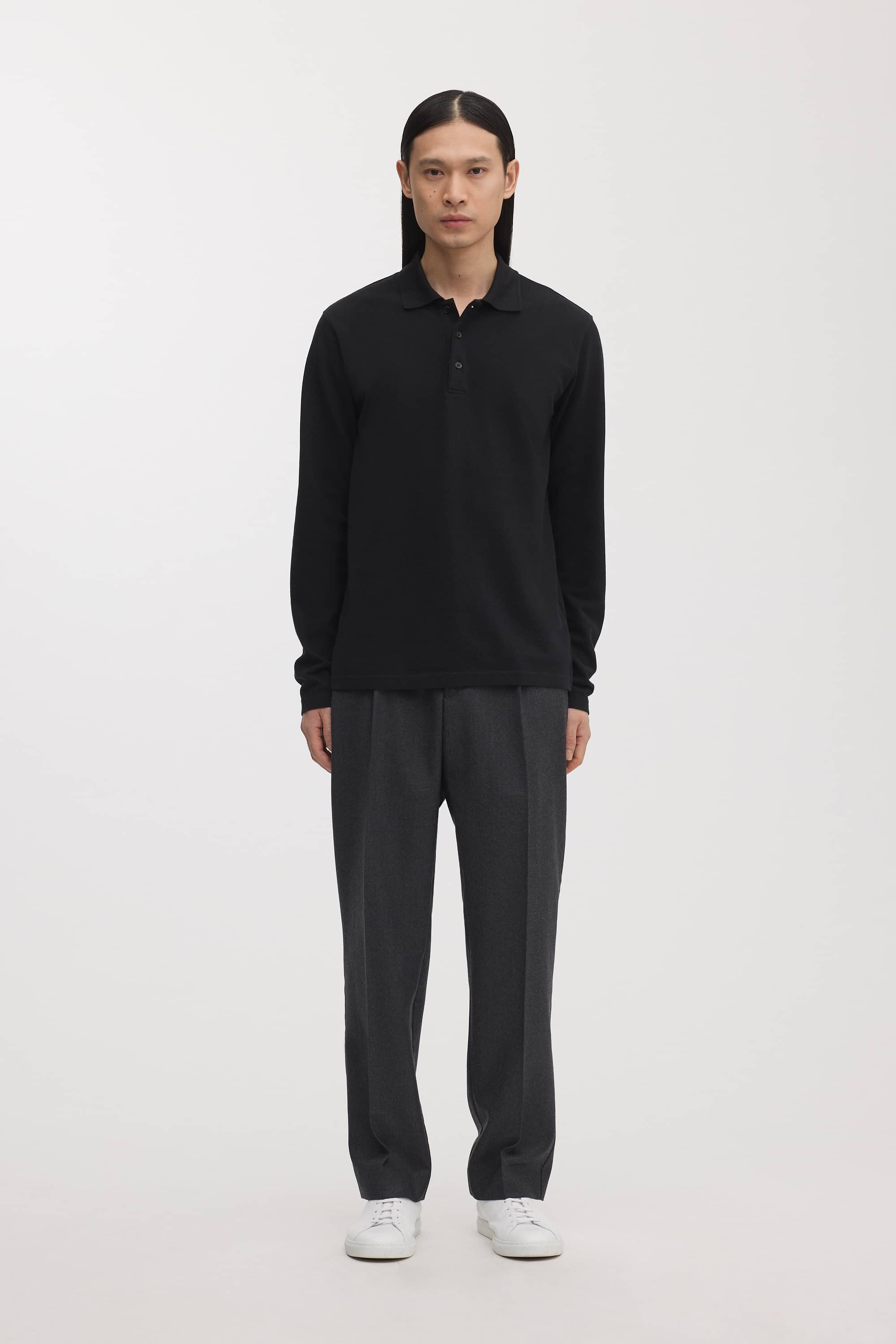 The Long Sleeve Pique Polo